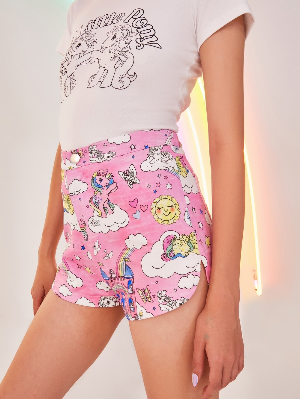 My Little Pony Pink High-Waist Printed Shorts